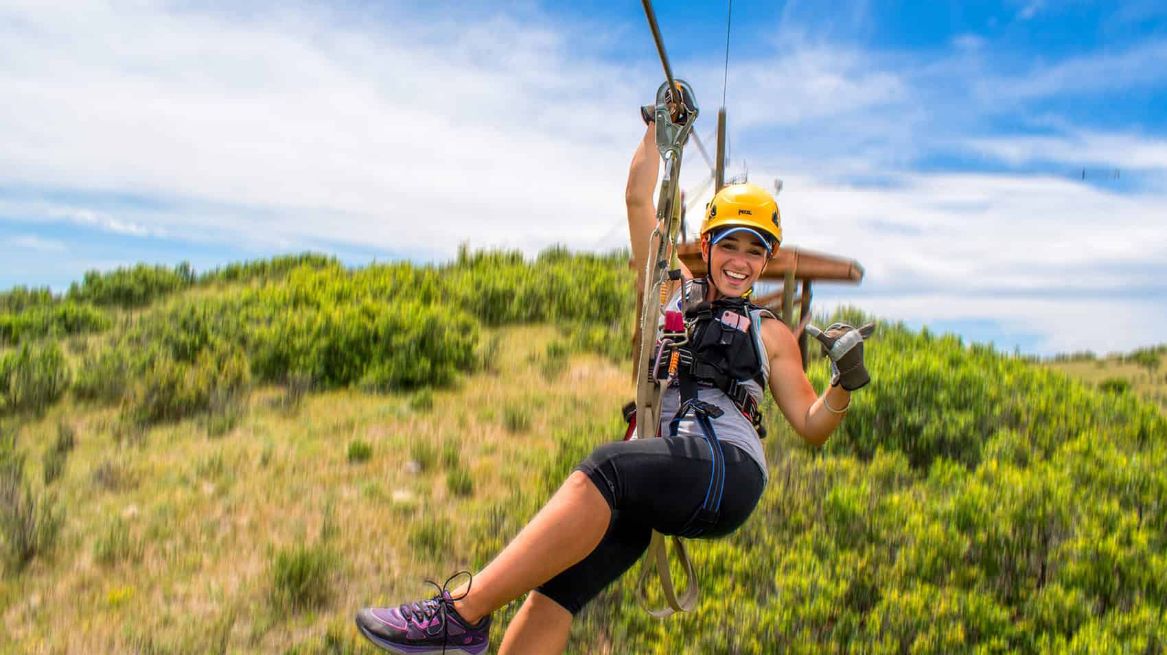 Zipline tour with stunning mountain views